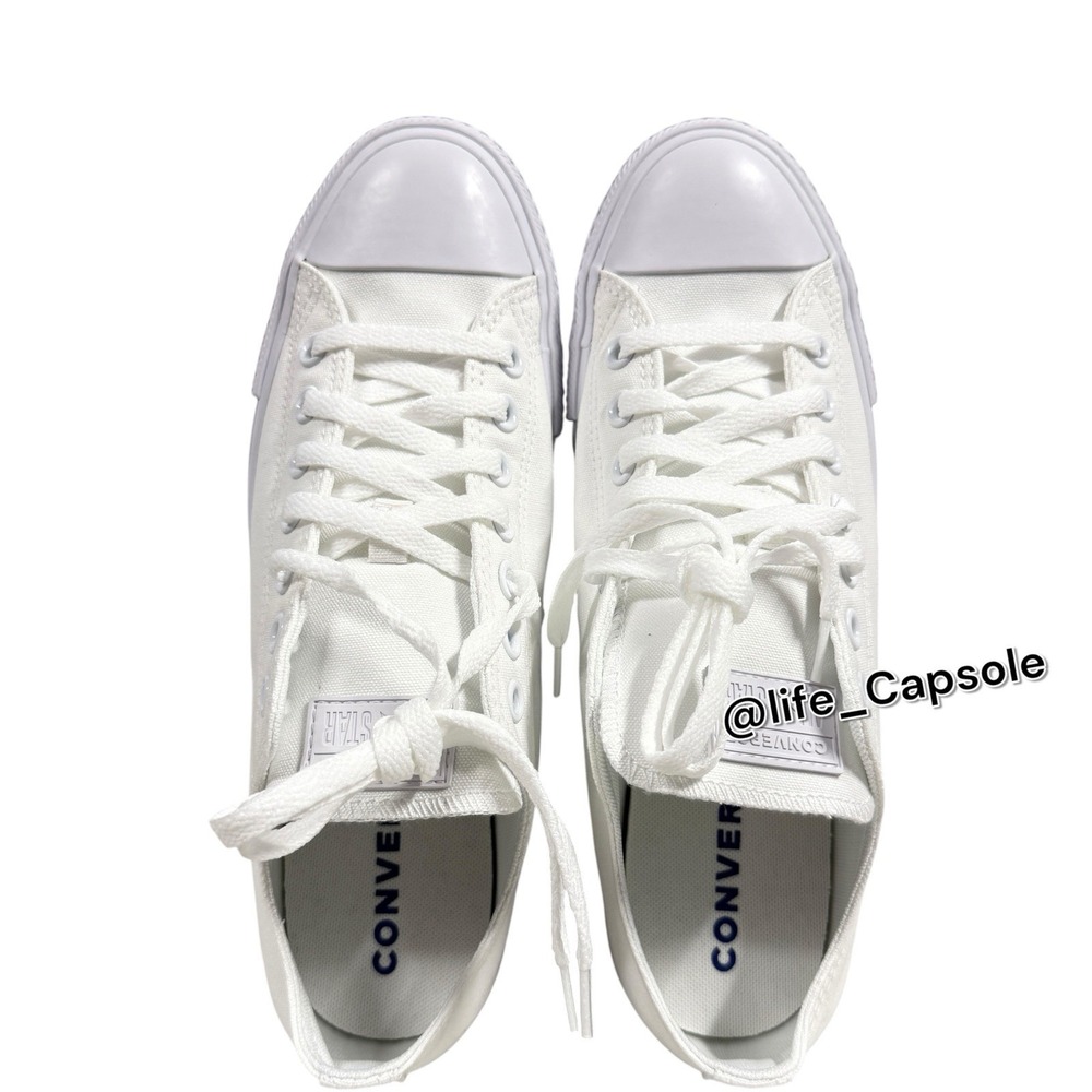 Mens 9 Converse All Star CT OX Sneakers White Casual Shoes Low Top Monochrome - Picture 13 of 15